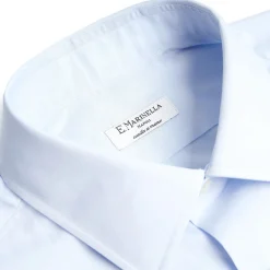 E.Marinella CAMICIA CLASSICA AZZURRA SLIM In cotone popeline Hot