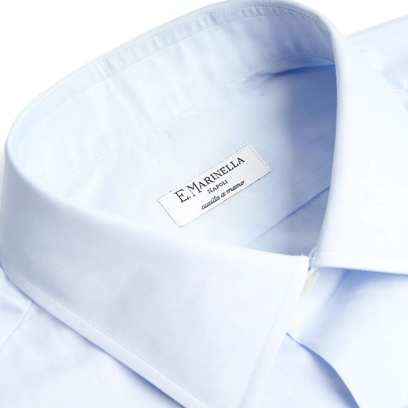 E.Marinella CAMICIA CLASSICA AZZURRA SLIM In cotone popeline Hot