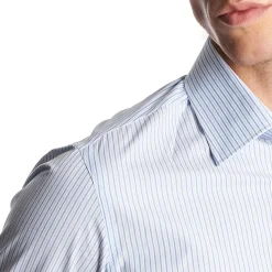 E.Marinella CAMICIA CLASSICA DOPPIA RIGA SLIM In cotone popeline New