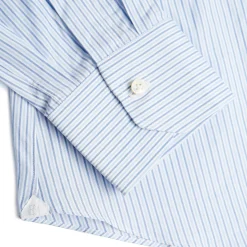 E.Marinella CAMICIA CLASSICA DOPPIA RIGA SLIM In cotone popeline New