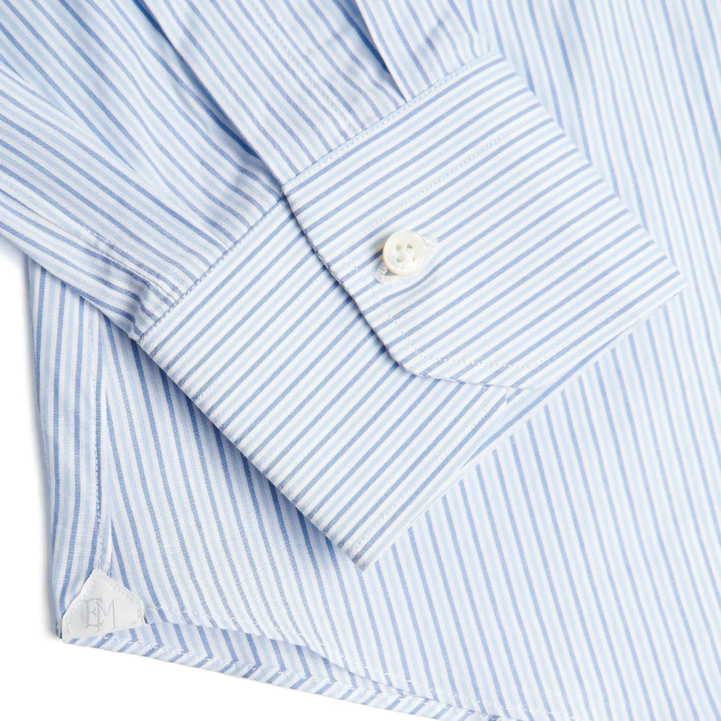 E.Marinella CAMICIA CLASSICA DOPPIA RIGA SLIM In cotone popeline New