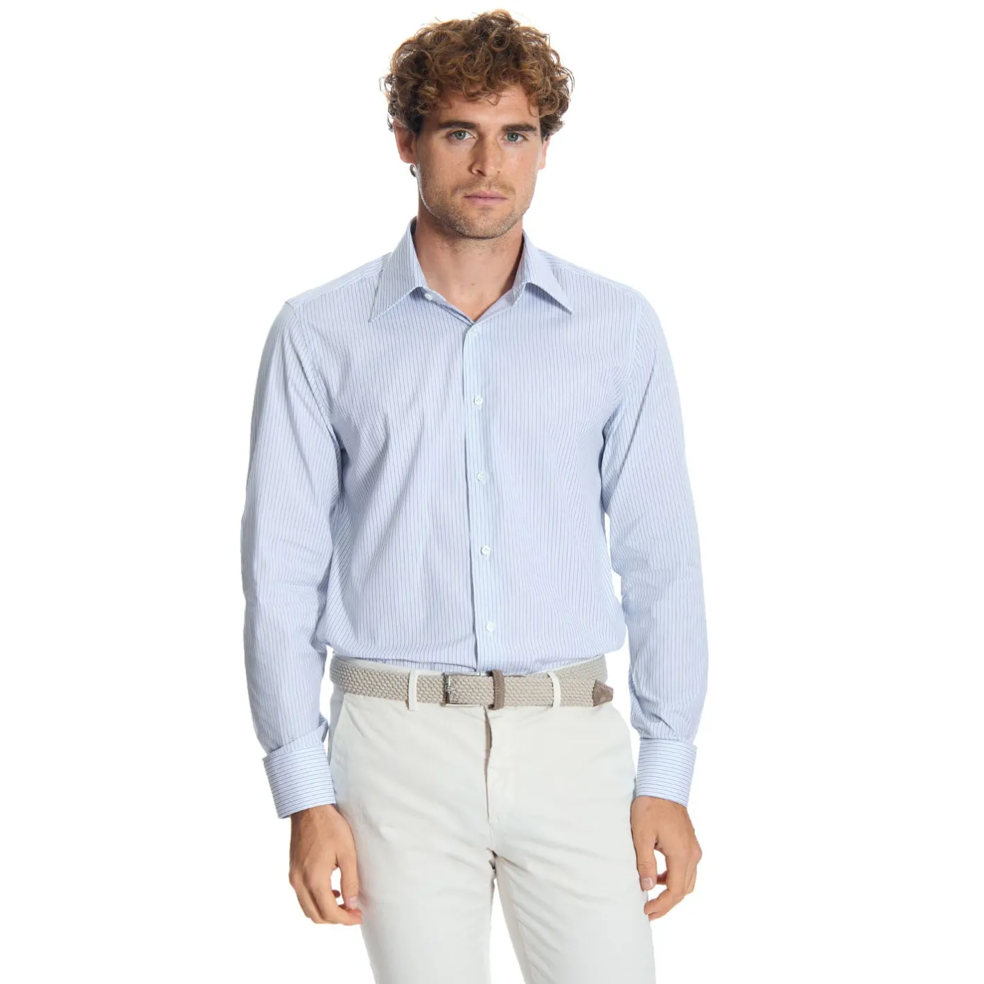 E.Marinella CAMICIA CLASSICA DOPPIA RIGA REGULAR In cotone popeline Sale