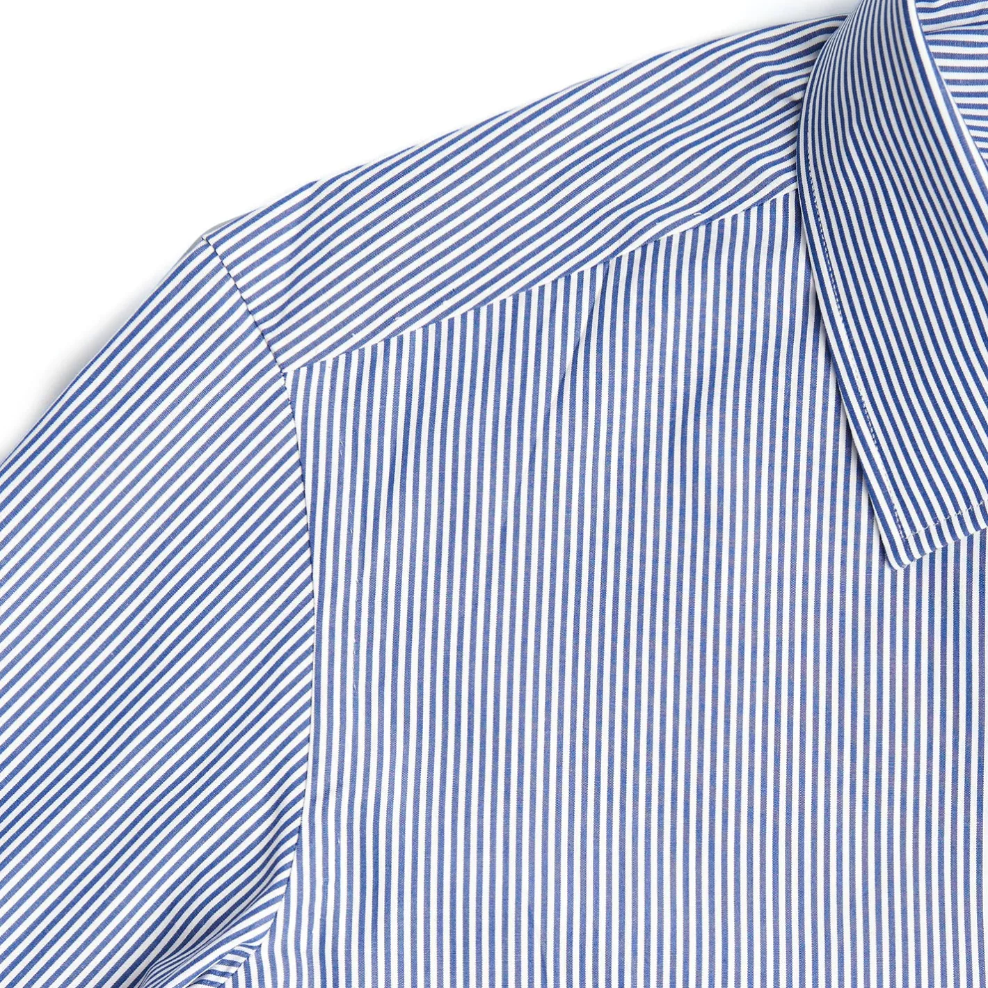 E.Marinella CAMICIA CLASSICA RIGHE BIANCO E BLU REGULAR In cotone popeline Outlet