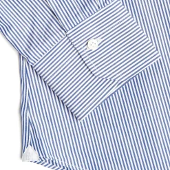 E.Marinella CAMICIA CLASSICA RIGHE BIANCO E BLU REGULAR In cotone popeline Outlet