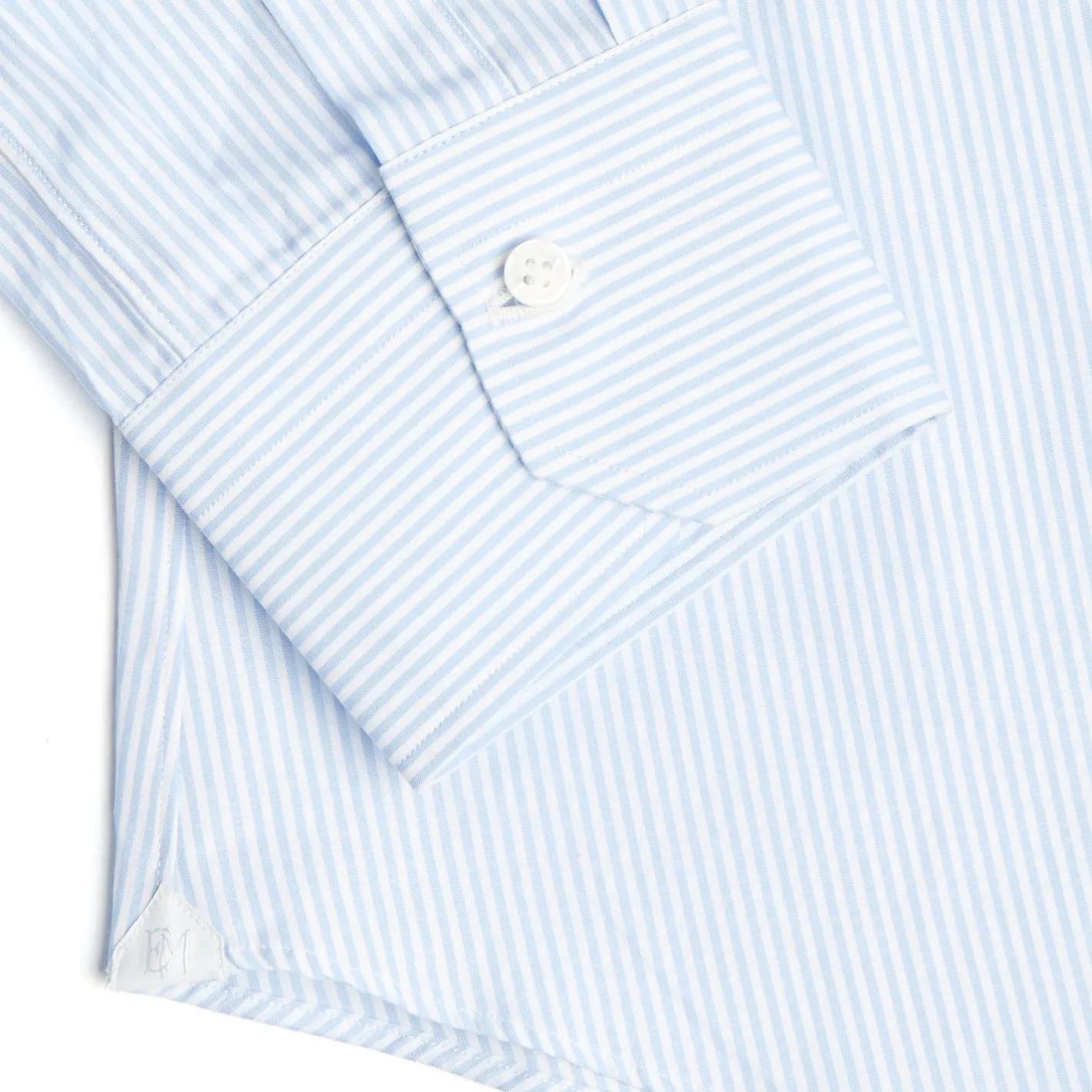 E.Marinella CAMICIA CLASSICA RIGHE BIANCO E AZZURRO REGULAR In cotone popeline Online