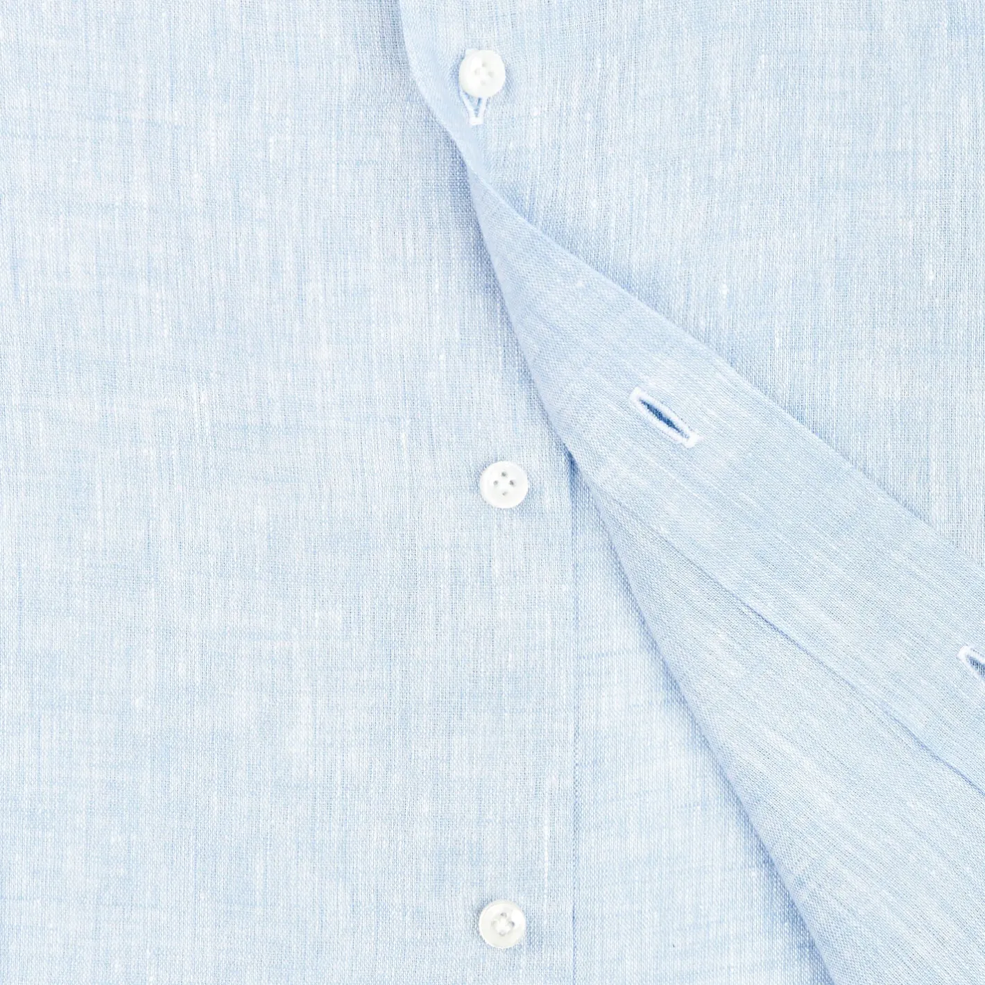 E.Marinella CAMICIA IN LINO AZZURRA Con bottoni in madreperla Online