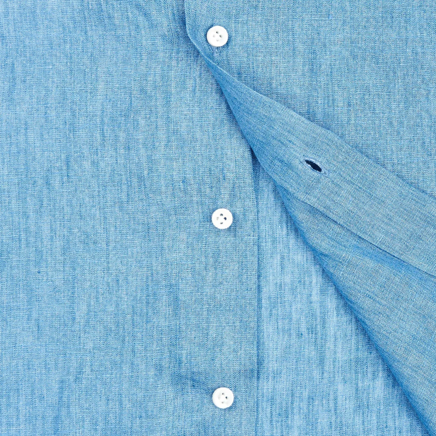 E.Marinella CAMICIA IN LINO BLUETTE Con bottoni in madreperla Discount