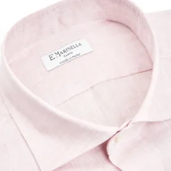 E.Marinella CAMICIA IN LINO LILLA Con bottoni in madreperla New