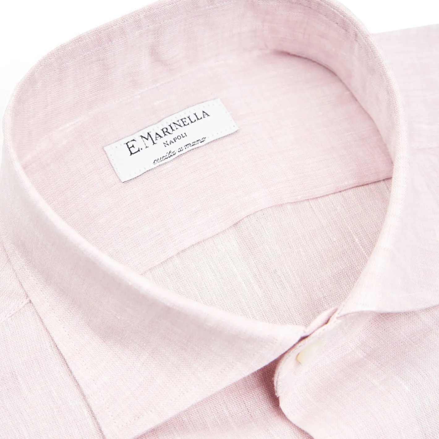 E.Marinella CAMICIA IN LINO LILLA Con bottoni in madreperla New