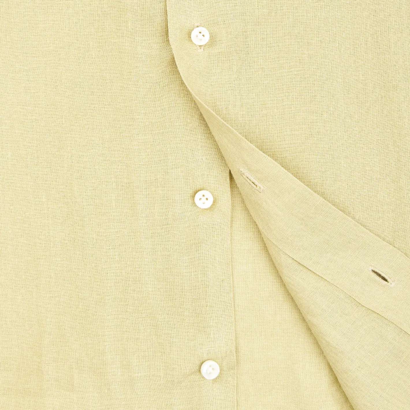 E.Marinella CAMICIA IN LINO VERDE CHIARO Con bottoni in madreperla