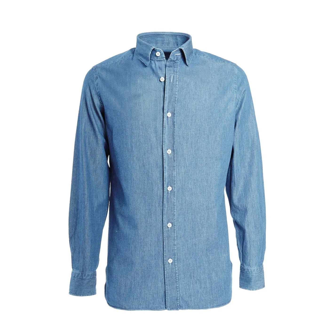 E.Marinella CAMICIA JEANS DELAVE Blu chiaro Sale