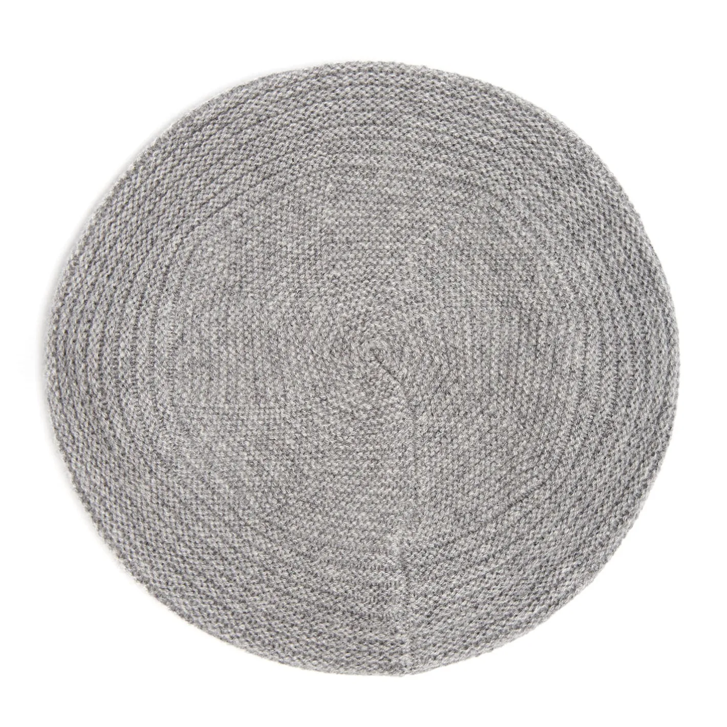 E.Marinella CAPPELLO BASCO A RIGHE GRIGIO In cashmere