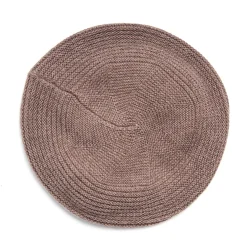 E.Marinella CAPPELLO BASCO A RIGHE MARRONE SCURO In cashmere New