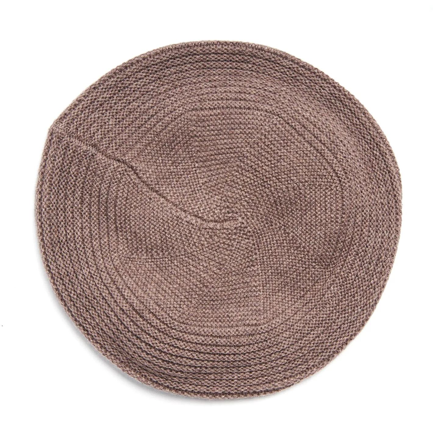 E.Marinella CAPPELLO BASCO A RIGHE MARRONE SCURO In cashmere New