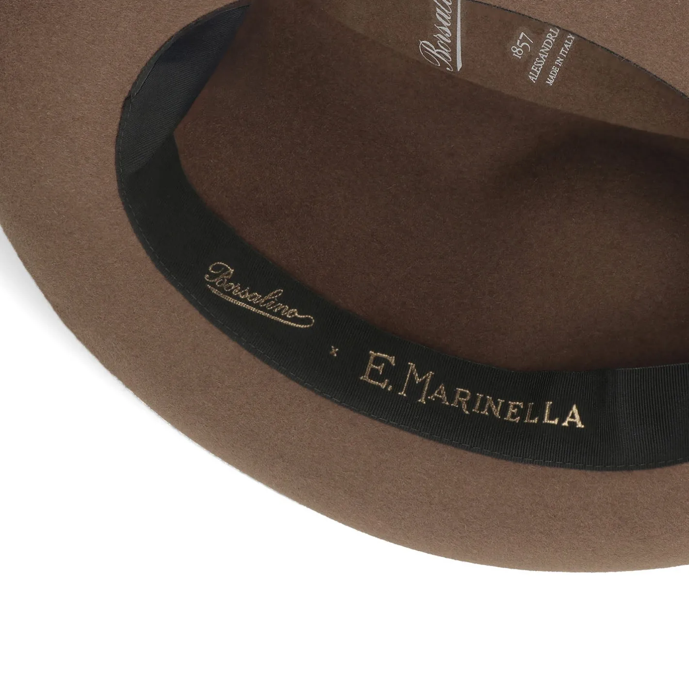 E.Marinella CAPPELLO MODELLO EUGENIO IN FELTRO MARRONE Con dettagli in seta marrone Discount