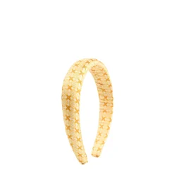 E.Marinella CERCHIETTO IN TWILL DI SETA GIALLO Microfantasia fiore Hot