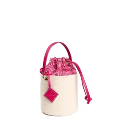 E.Marinella CESTINO IN SETA E CANVAS FUCSIA Archivio inspiration 1982 Hot