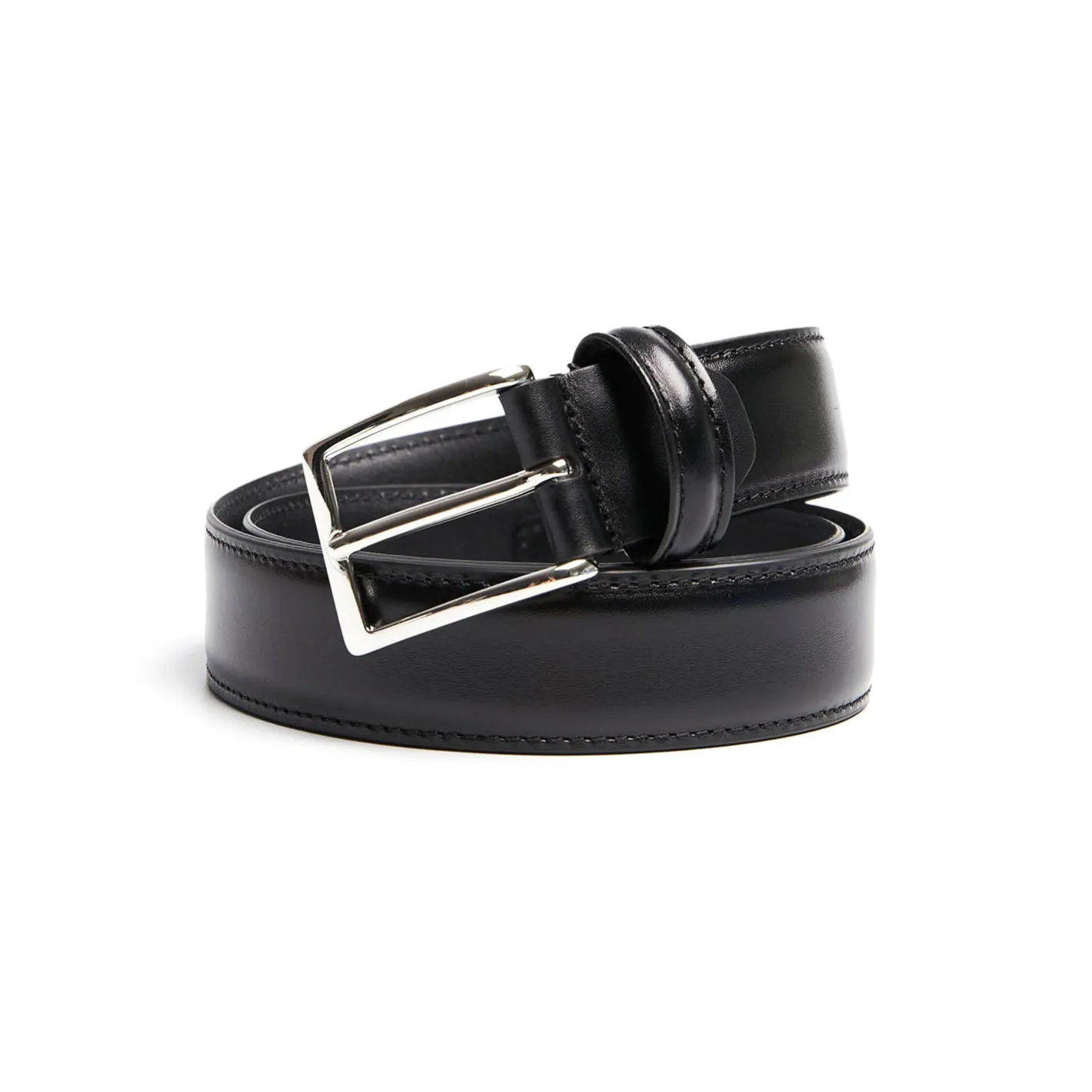 E.Marinella CINTURA CLASSICA NERA In pelle 30 mm Hot