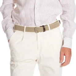 E.Marinella CINTURA ELASTICA BEIGE Con finiture in coccodrillo Online