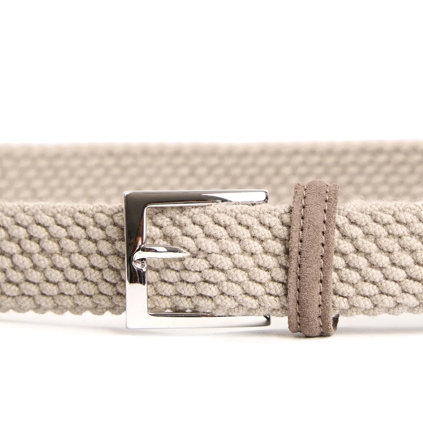 E.Marinella CINTURA INTRECCIATA IN LANA BEIGE Con finiture in camoscio Discount