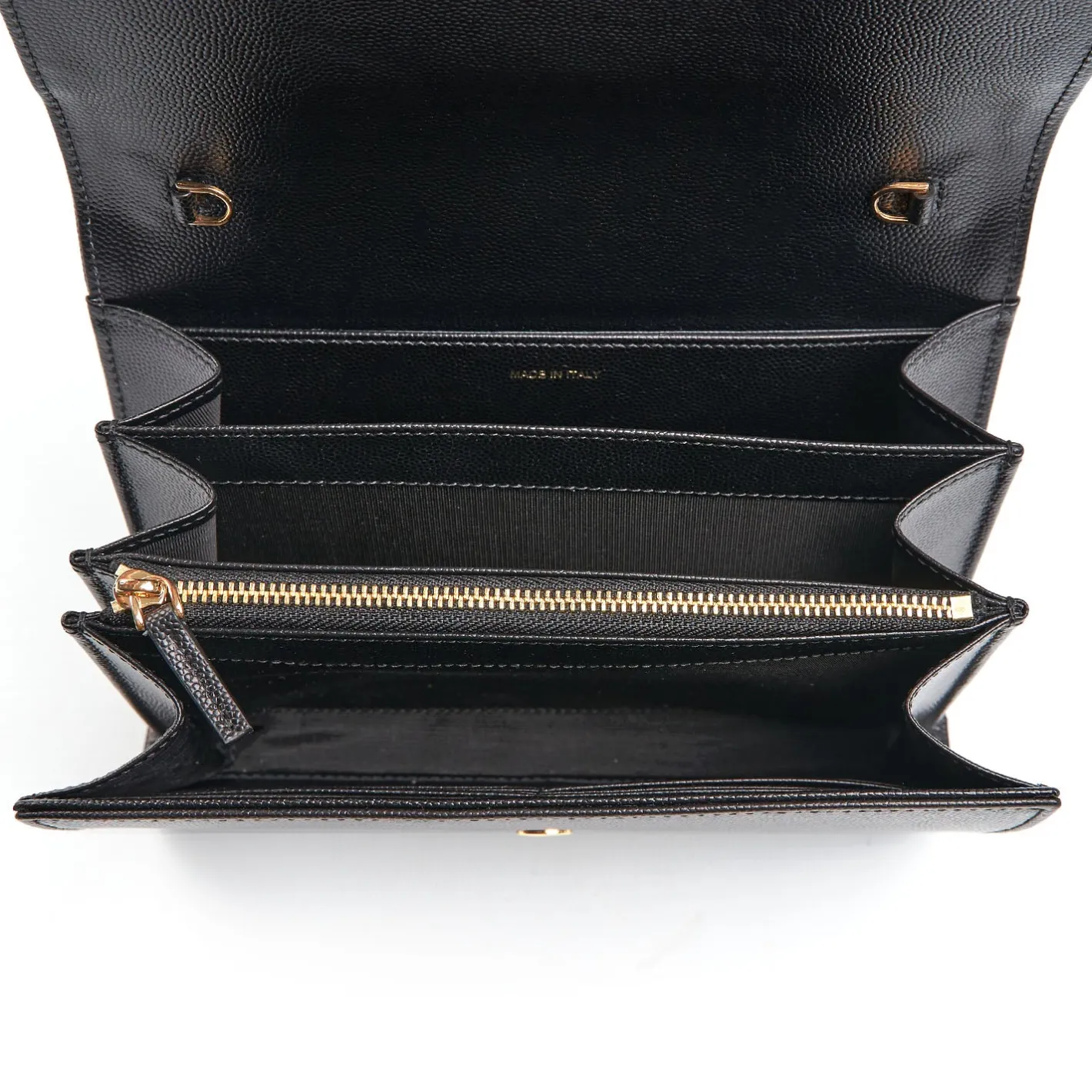 E.Marinella CLUTCH BAG NERA In pelle bottolata