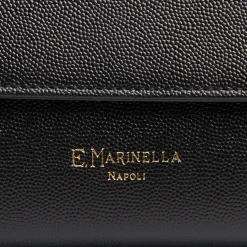 E.Marinella CLUTCH BAG NERA In pelle bottolata