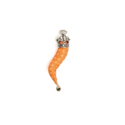 E.Marinella CORNETTO ARANCIONE In seta e argento Clearance