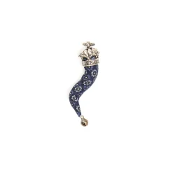 E.Marinella CORNETTO BLU In seta e argento Outlet