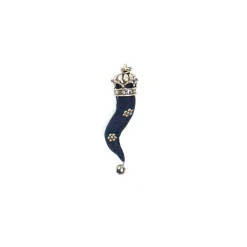 E.Marinella CORNETTO BLU In seta e argento New