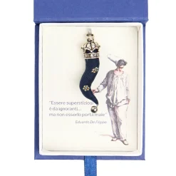 E.Marinella CORNETTO BLU In seta e argento New