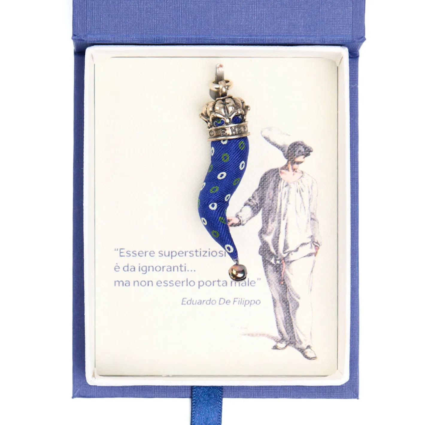 E.Marinella CORNETTO BLU In seta e argento Discount