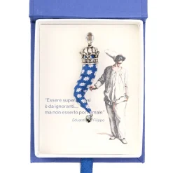 E.Marinella CORNETTO BLU In seta e argento Clearance