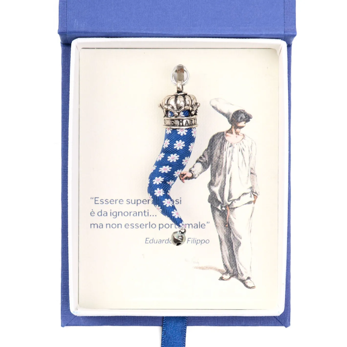 E.Marinella CORNETTO BLU In seta e argento Clearance