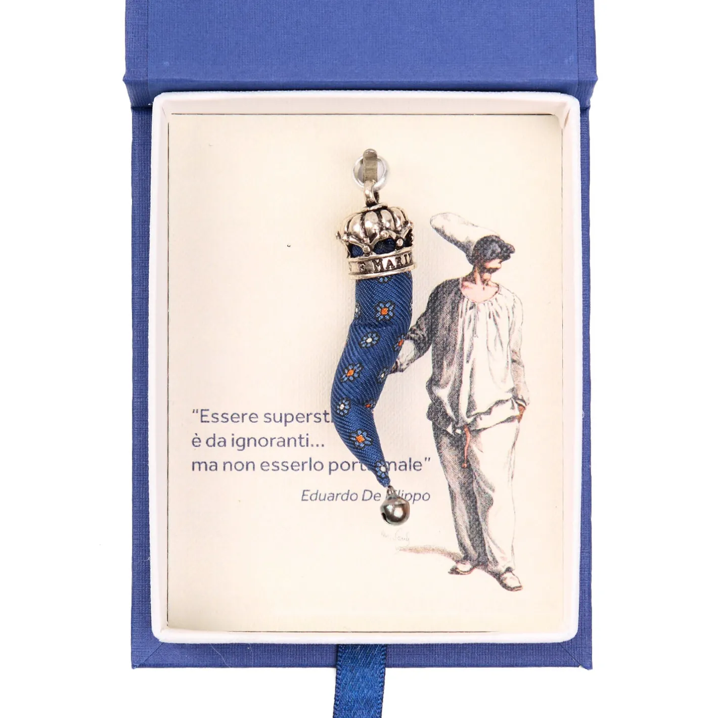 E.Marinella CORNETTO BLU In seta e argento Online
