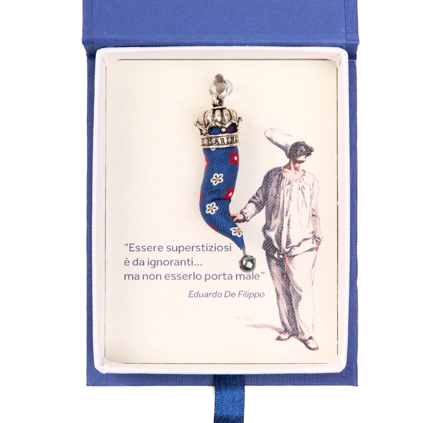 E.Marinella CORNETTO BLU In seta e argento Clearance