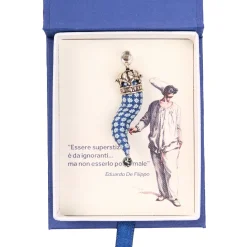 E.Marinella CORNETTO BLU In seta e argento Best