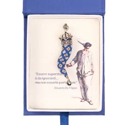 E.Marinella CORNETTO BLU In seta e argento Clearance