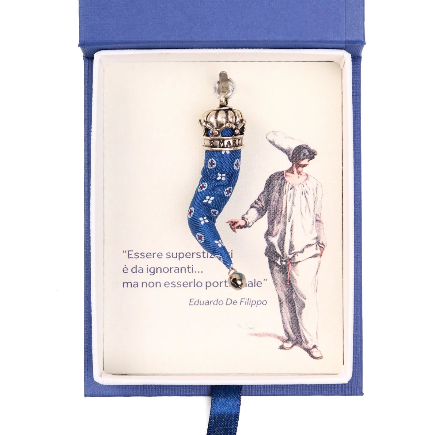 E.Marinella CORNETTO BLU In seta e argento Clearance