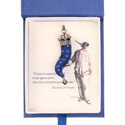 E.Marinella CORNETTO BLU In seta e argento Discount