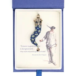 E.Marinella CORNETTO BLU In seta e argento Online