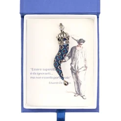 E.Marinella CORNETTO BLU SCURO In seta e argento Best