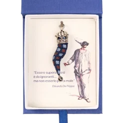 E.Marinella CORNETTO BLU SCURO In seta e argento Online