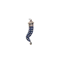 E.Marinella CORNETTO BLU SCURO In seta e argento Online