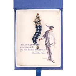 E.Marinella CORNETTO BLU SCURO In seta e argento Discount