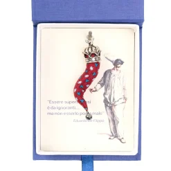 E.Marinella CORNETTO BORDEAUX In seta e argento Clearance