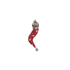 E.Marinella CORNETTO BORDEAUX In seta e argento New