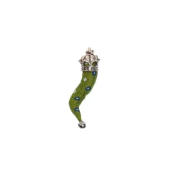 E.Marinella CORNETTO IN SETA VERDE OLIVA In seta e argento Outlet