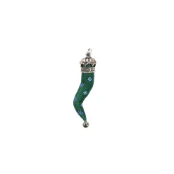 E.Marinella CORNETTO IN SETA VERDE SCURO In seta e argento