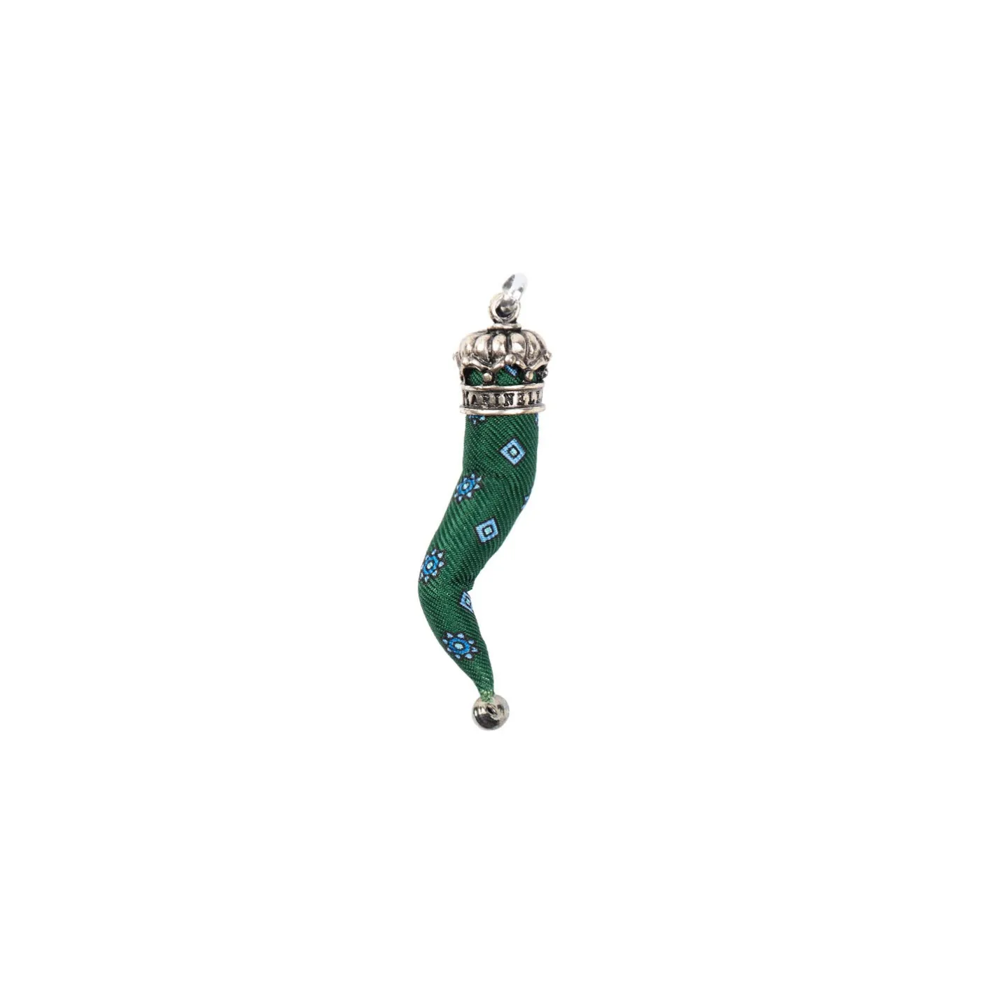 E.Marinella CORNETTO IN SETA VERDE SCURO In seta e argento