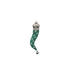 E.Marinella CORNETTO IN SETA VERDE SCURO In seta e argento Outlet